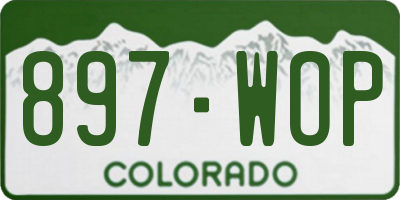 CO license plate 897WOP