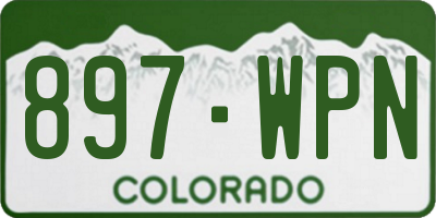 CO license plate 897WPN