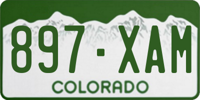 CO license plate 897XAM