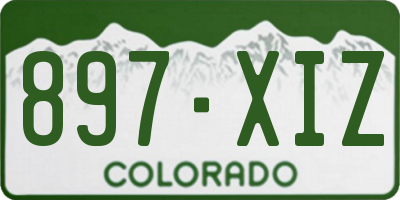 CO license plate 897XIZ
