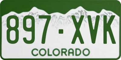 CO license plate 897XVK