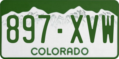 CO license plate 897XVW