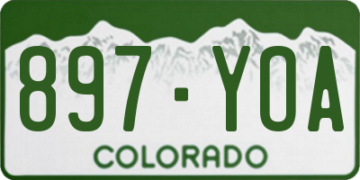 CO license plate 897YOA