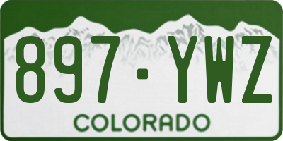 CO license plate 897YWZ