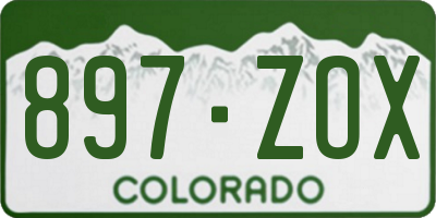 CO license plate 897ZOX