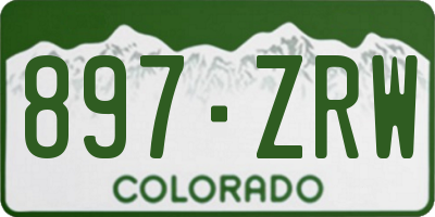 CO license plate 897ZRW