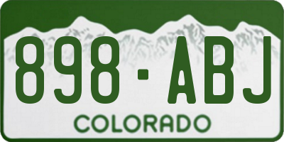 CO license plate 898ABJ