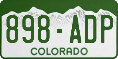 CO license plate 898ADP