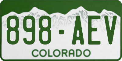 CO license plate 898AEV