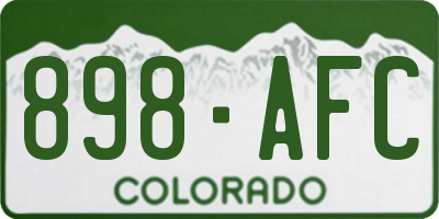 CO license plate 898AFC