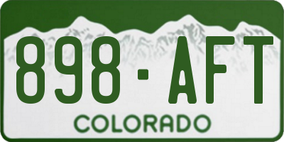 CO license plate 898AFT