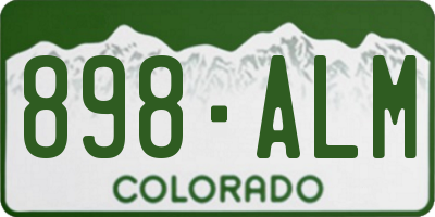 CO license plate 898ALM