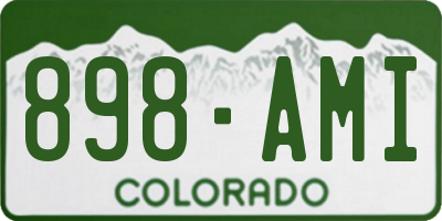 CO license plate 898AMI