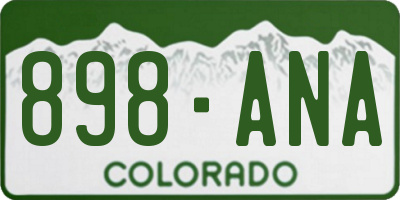 CO license plate 898ANA
