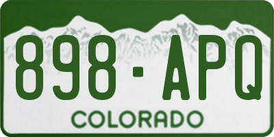 CO license plate 898APQ