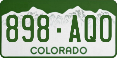 CO license plate 898AQO