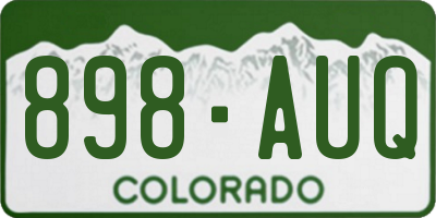 CO license plate 898AUQ