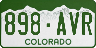 CO license plate 898AVR