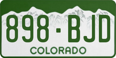 CO license plate 898BJD