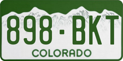 CO license plate 898BKT
