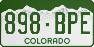 CO license plate 898BPE
