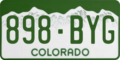 CO license plate 898BYG