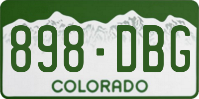 CO license plate 898DBG