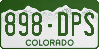 CO license plate 898DPS