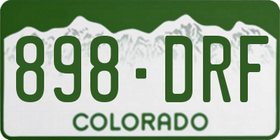 CO license plate 898DRF