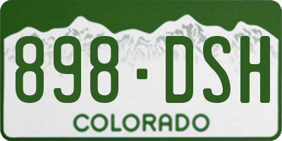 CO license plate 898DSH