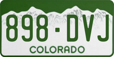 CO license plate 898DVJ