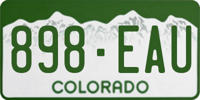 CO license plate 898EAU