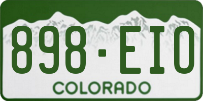 CO license plate 898EIO