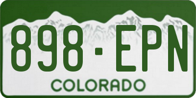 CO license plate 898EPN
