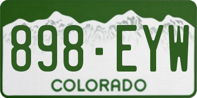 CO license plate 898EYW