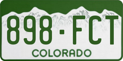 CO license plate 898FCT