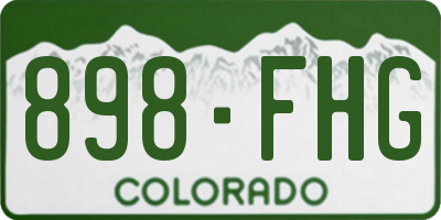 CO license plate 898FHG