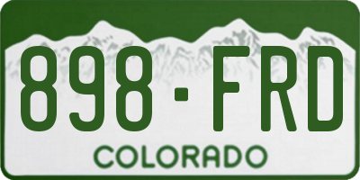 CO license plate 898FRD