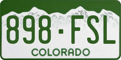 CO license plate 898FSL