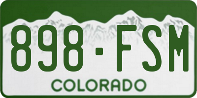 CO license plate 898FSM