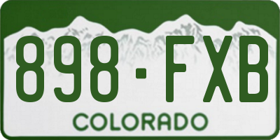 CO license plate 898FXB