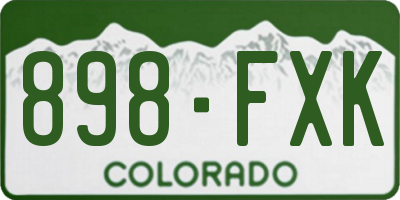 CO license plate 898FXK