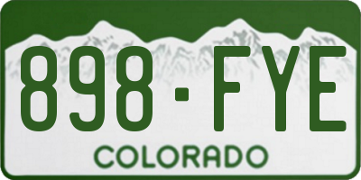 CO license plate 898FYE
