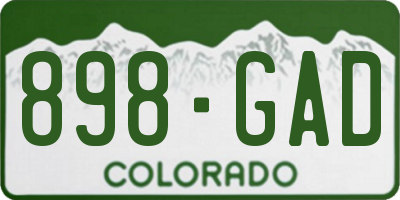 CO license plate 898GAD