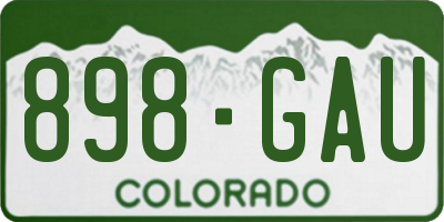 CO license plate 898GAU