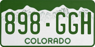 CO license plate 898GGH