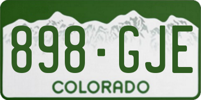 CO license plate 898GJE