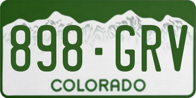 CO license plate 898GRV