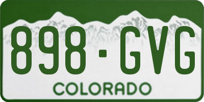 CO license plate 898GVG