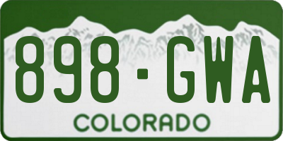 CO license plate 898GWA